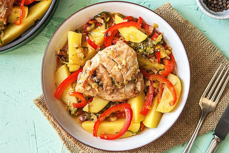 Poulet cocotte aux lardons