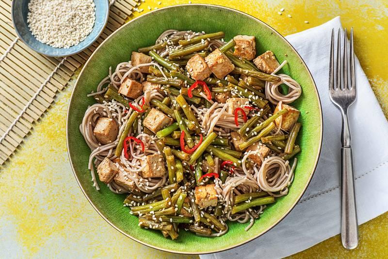 Nouilles de sarrasin et tofu épicé