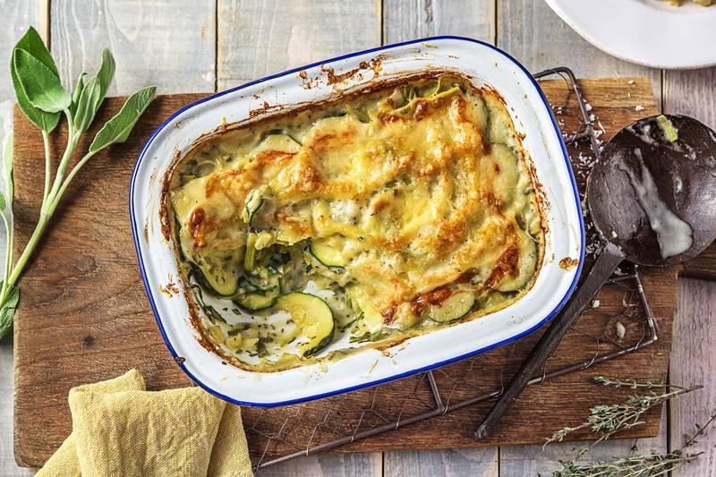 Lasagnes aux poireaux et aux courgettes