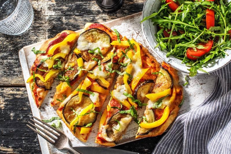 Pizza sur naan à la mozzarella de bufflonne