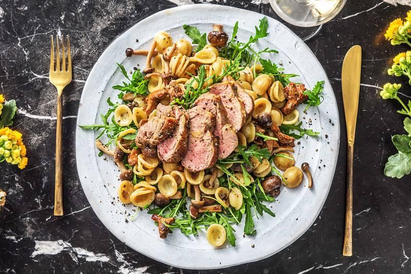 Filet mignon de porc et sauce aux champignons