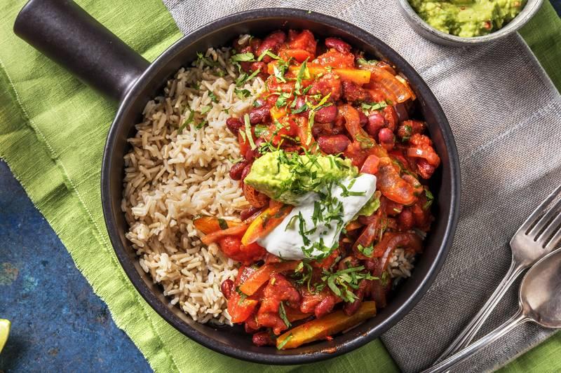 Chilli sin carne et riz cargo