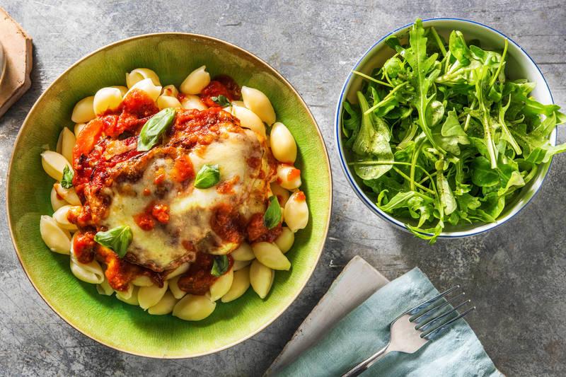 Gratin d'aubergine et conchiglie