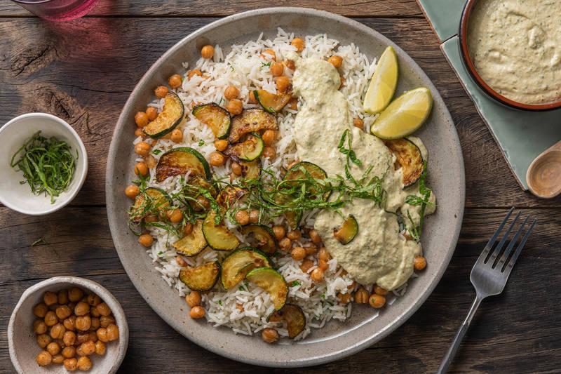 Dip de courgette et pois chiches grillés