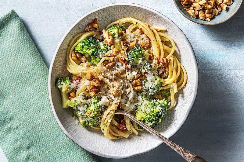 Linguine au brocoli et fromage de chèvre