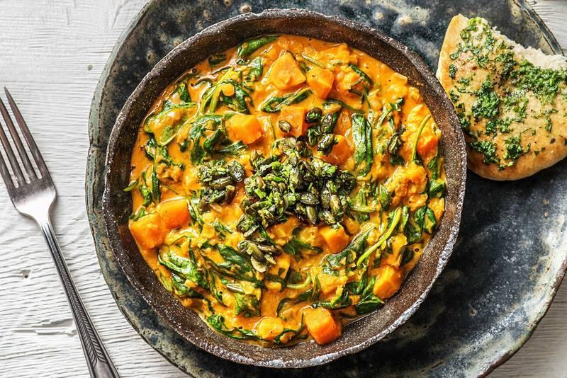 Dahl à l'indienne aux patates douces et lait de coco