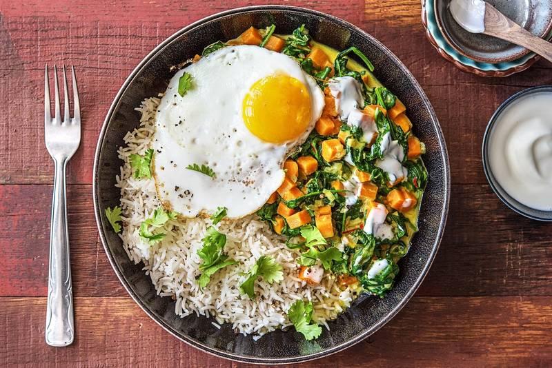 Curry aux épinards et aux patates douces