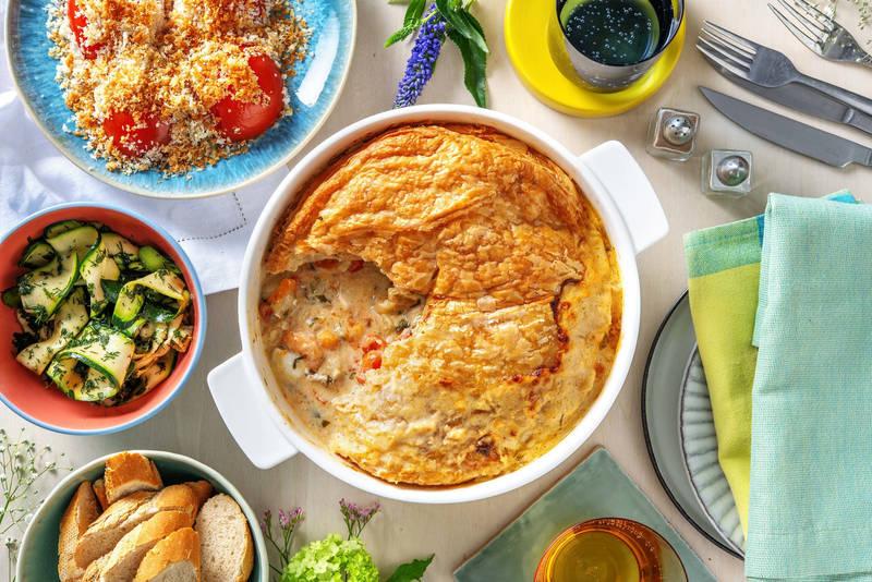 Tourte de poissons au fenouil et à la tomate