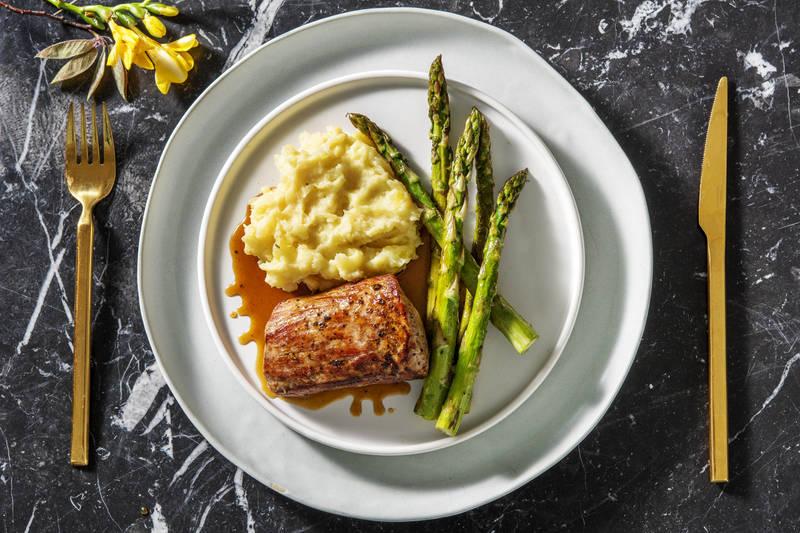 Filet mignon de porc et sa sauce à l'orange et au miel