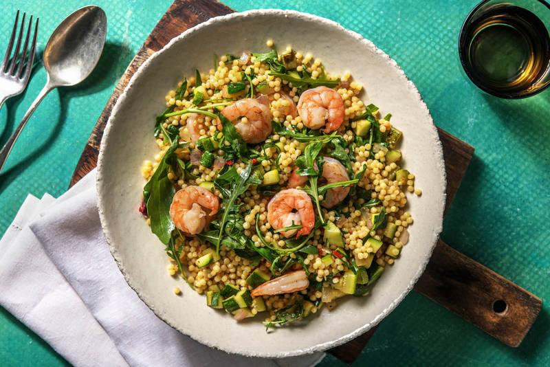Couscous perlé aux crevettes & à la courgette