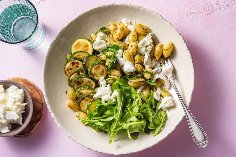Conchiglie au pesto verde et mozzarella