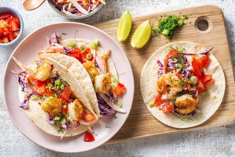 Tortillas aux crevettes croustillantes et au fenouil