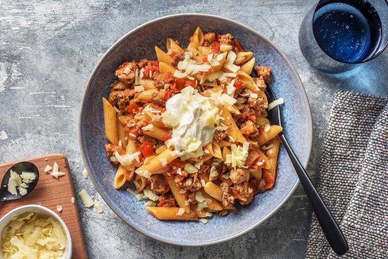 Penne & bœuf haché façon Tex-Mex