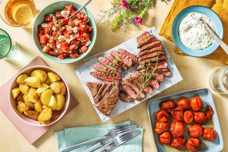 Bavette & pommes de terre en papillote