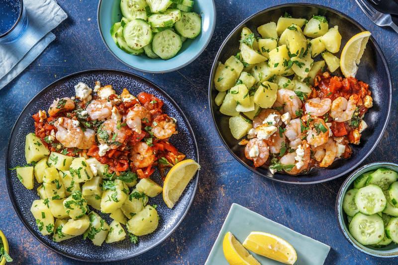 Crevettes façon saganaki