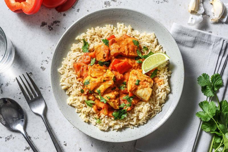 Curry de lieu & lait de coco