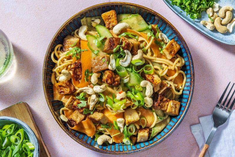 Salade de nouilles, tofu & noix de cajou