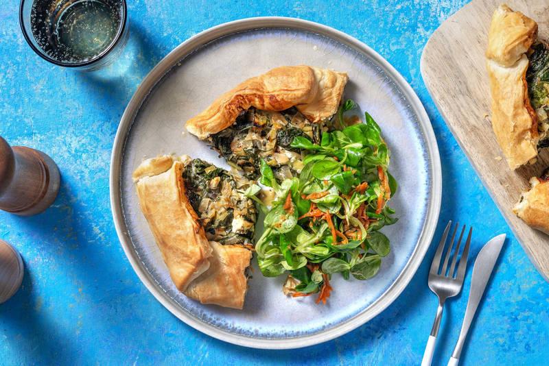 Galette façon spanakopita & salade
