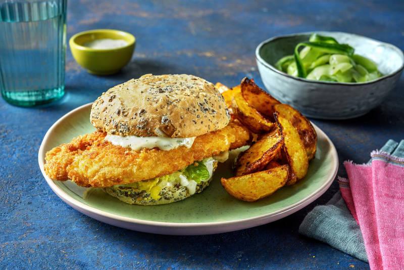 Burger au poulet croustillant & avocat