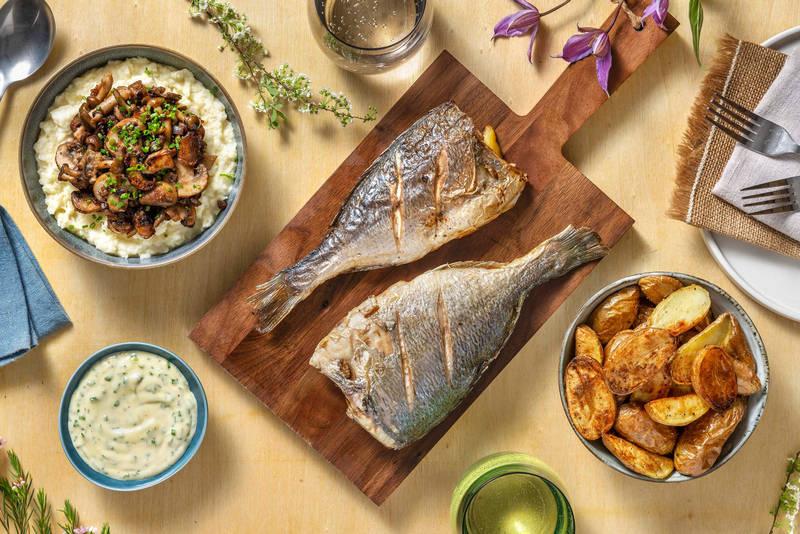 Daurade en papillote & champignons