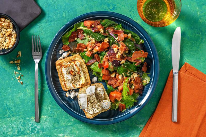 Salade au chèvre chaud & lard grillé