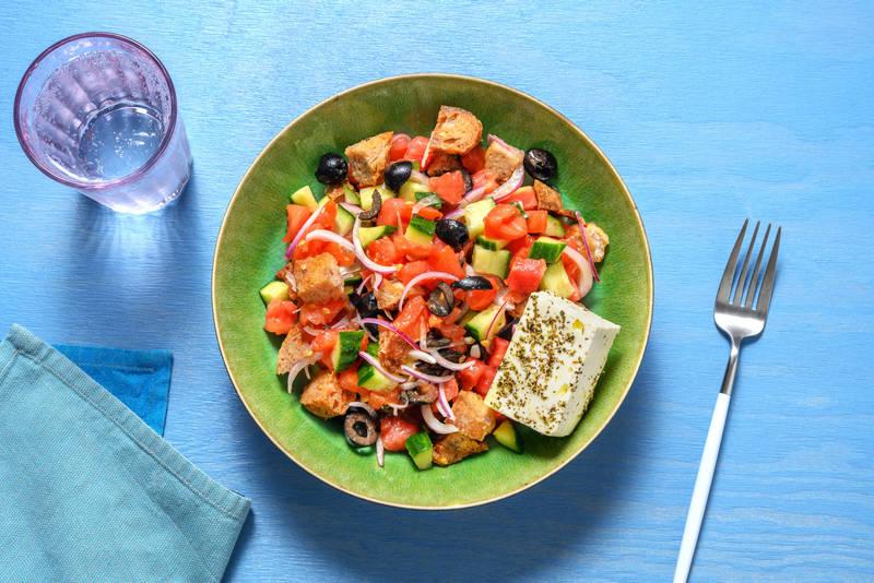Salade de tomates & fromage à la crétoise