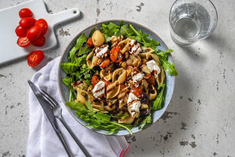 Insalata de conchiglie, aubergine & ricotta