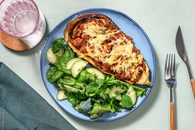 Papoutsakia : aubergine farcie à la grecque