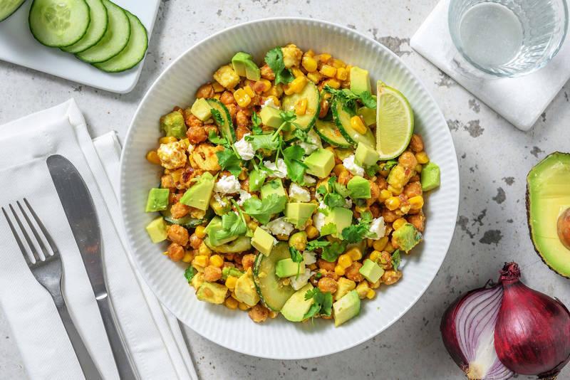 Salade orientale : pois chiches, avocat & feta