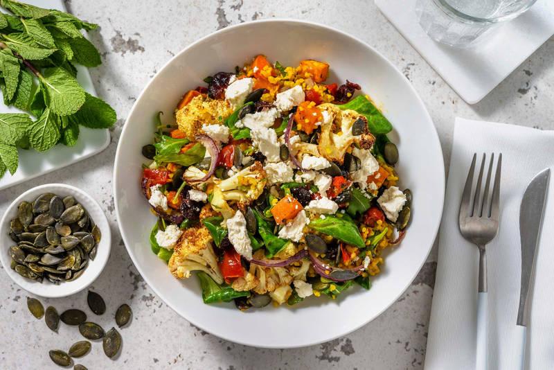 Bowl de boulgour aux légumes rôtis
