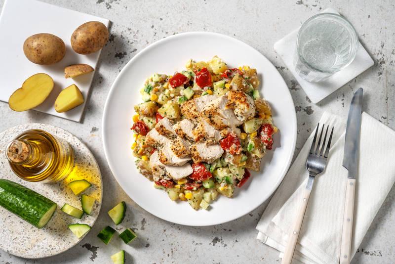 Salade de grenailles & poulet grillé