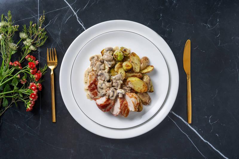 Roulés de poulet au lard & tomme