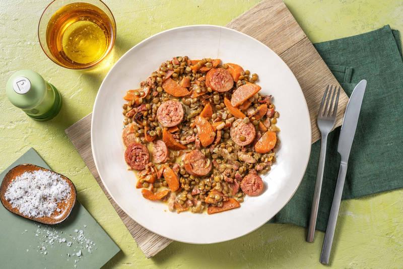Saucisse de Toulouse aux lentilles