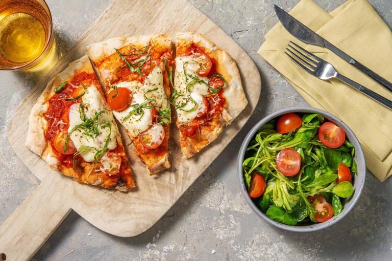 Pizza Margherita sur pain naan