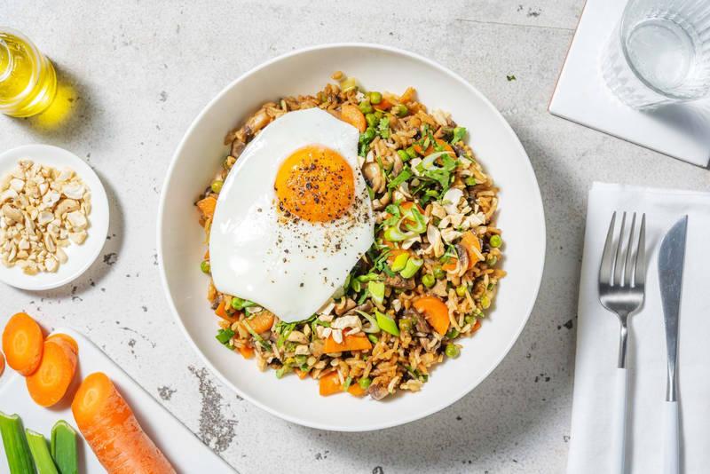 Riz sauté chinois petits pois & champignons
