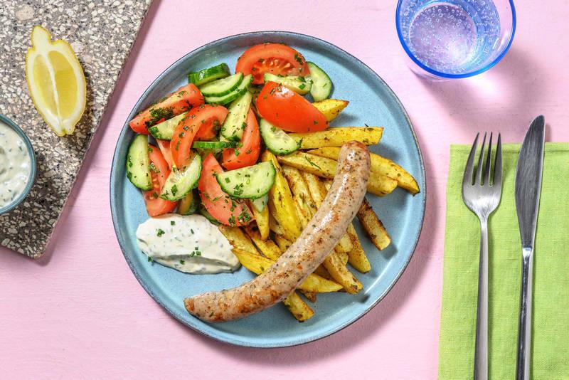 Saucisse-frites & sauce ranch