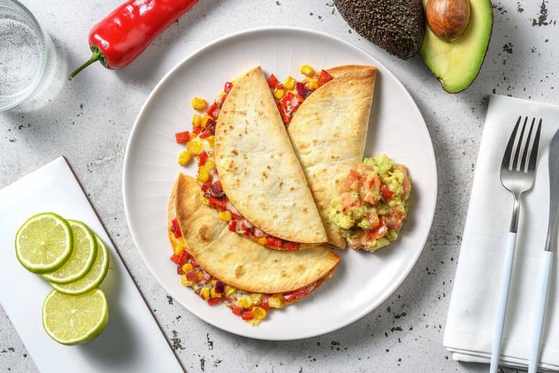 Quesadillas veggie & guacamole maison