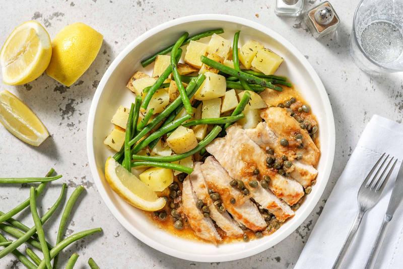 Piccata de poulet, sauce citron & câpres