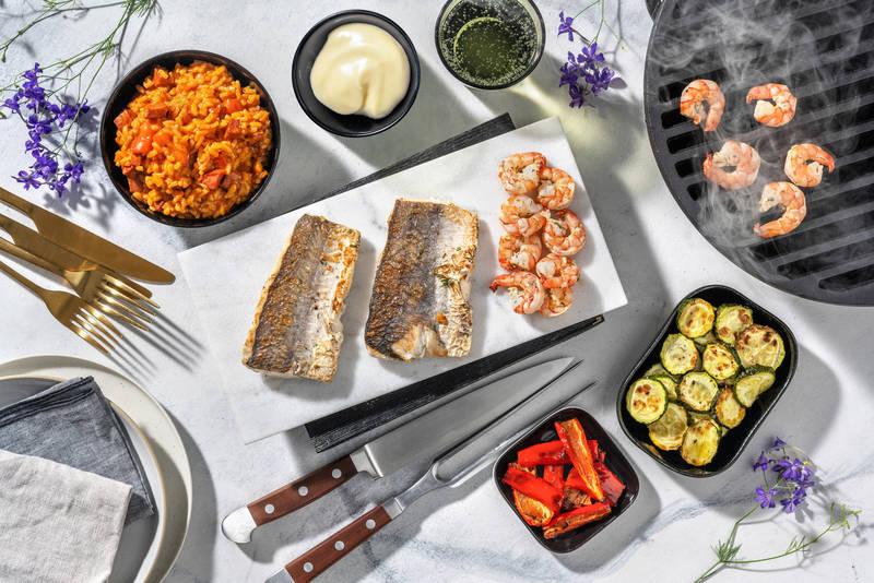 Parillada de crevettes & merlu