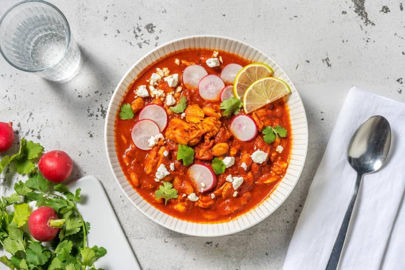 Mijoté de poulet & haricots façon Pozole