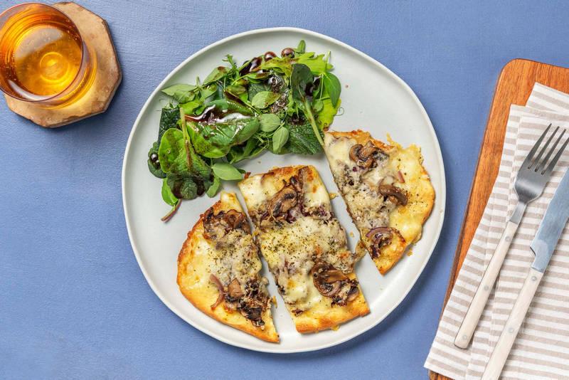 Pizza mozzarella & champignons poêlés