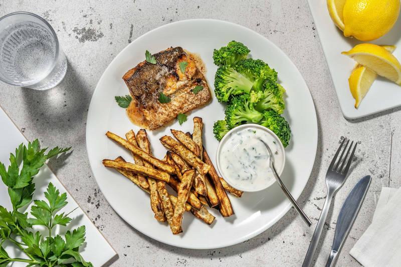 Filet de merlu & frites de céleri-rave