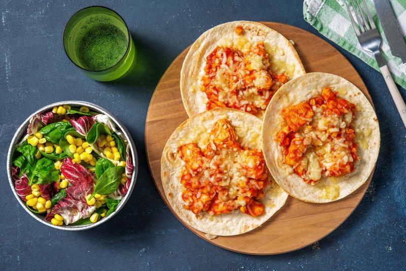 Tostadas à la mexicaine au poulet & cheddar