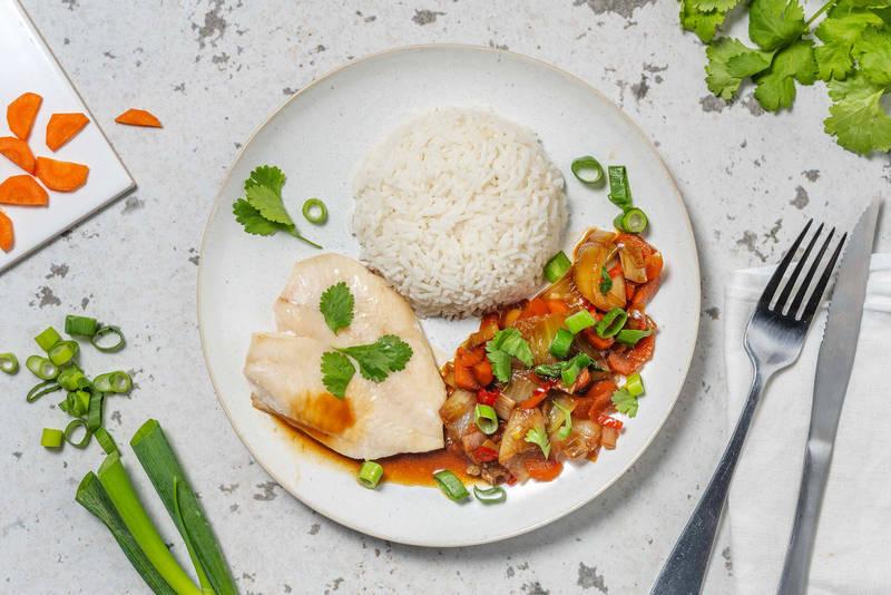 Lieu noir en papillote à la cantonaise