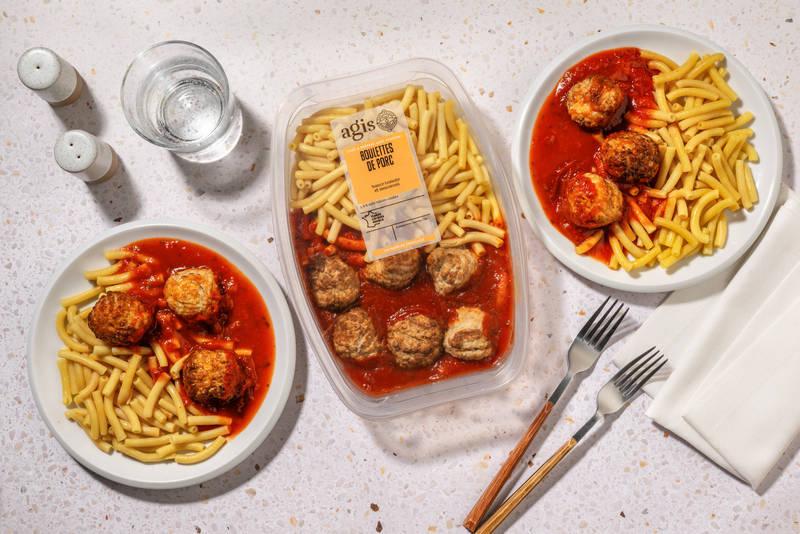 Macaroni sauce tomate & boulettes de porc