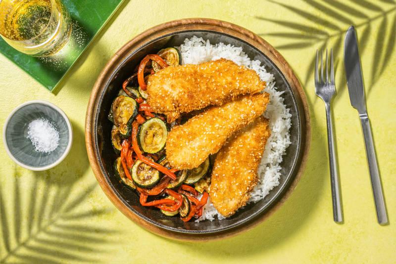 Poulet Label Rouge pané au sésame & riz parfumé