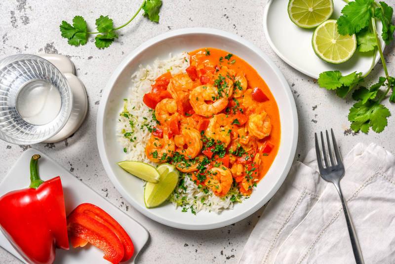 Curry de crevettes & lait de coco