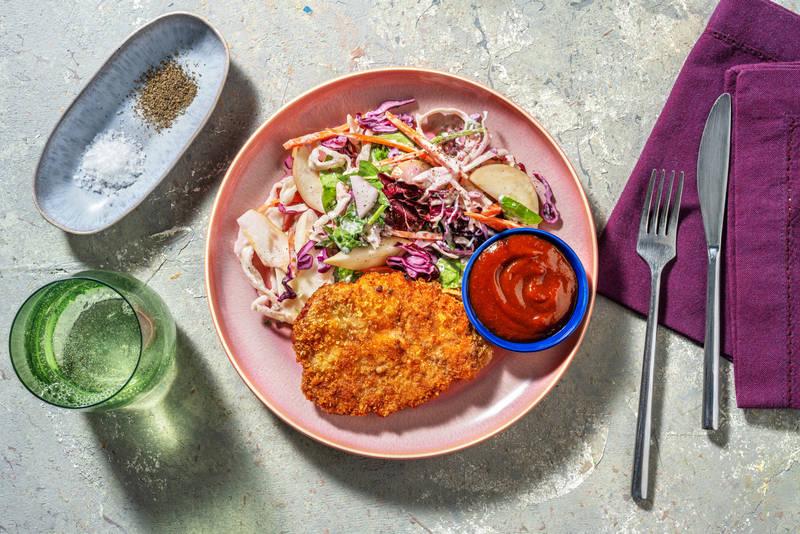 Schnitzel de porc & coleslaw rafraîchissant