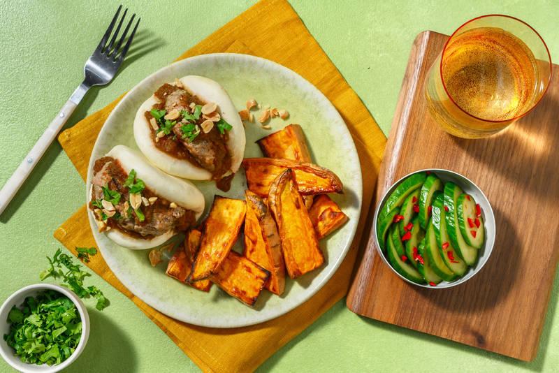 Baos au porc & sauce asiatique sucrée