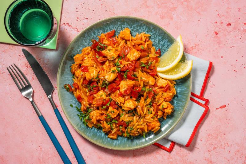 Orzo façon Jambalaya au poulet & chorizo